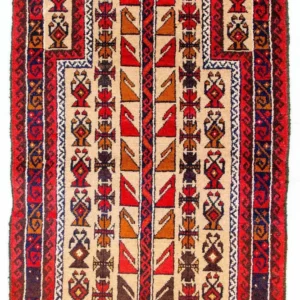 Balutsj-teppe - 126 x 79 cm - rød