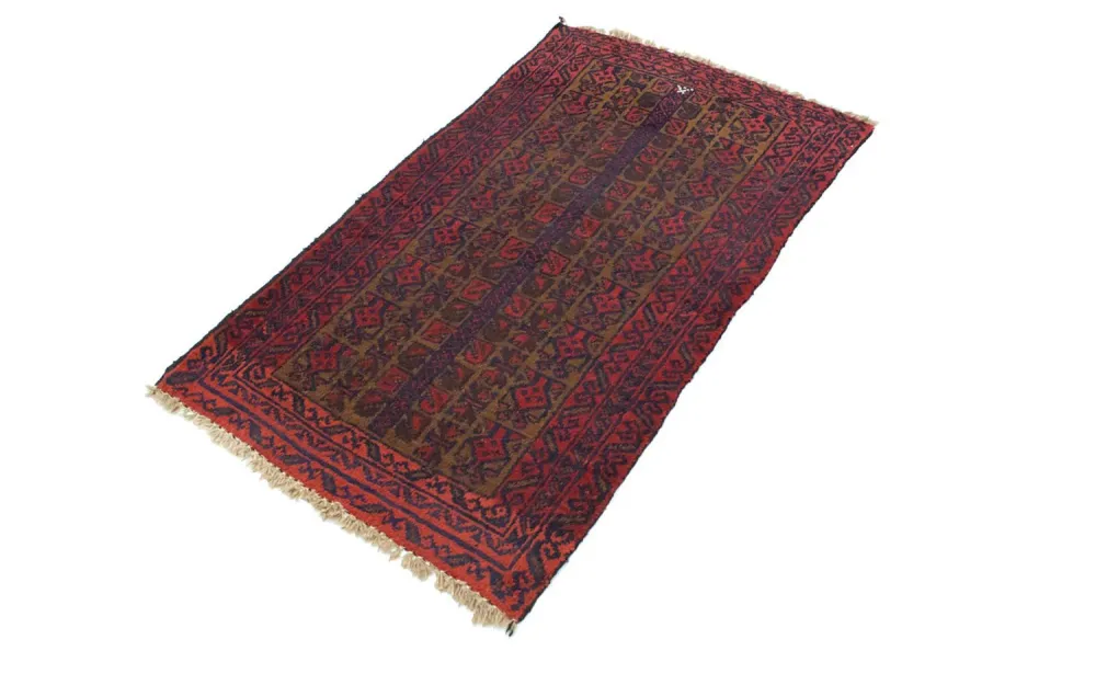 Balutsj-teppe - 126 x 74 cm - rød