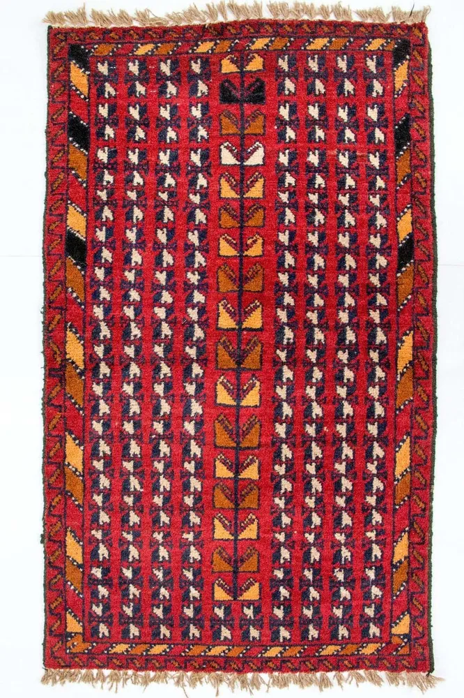 Balutsj-teppe - 126 x 73 cm - rød