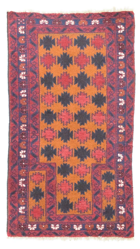 Balutsj-teppe - 126 x 77 cm - oransje