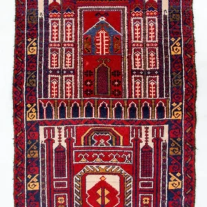 Balutsj-teppe - 127 x 77 cm - flerfarget
