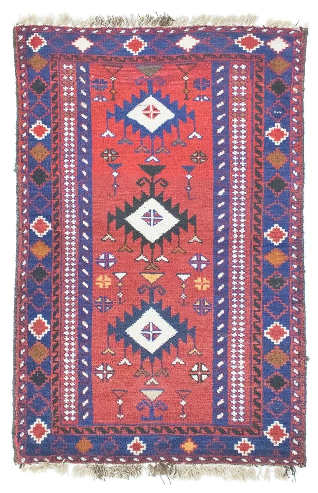 Balutsj-teppe - 128 x 77 cm - rød