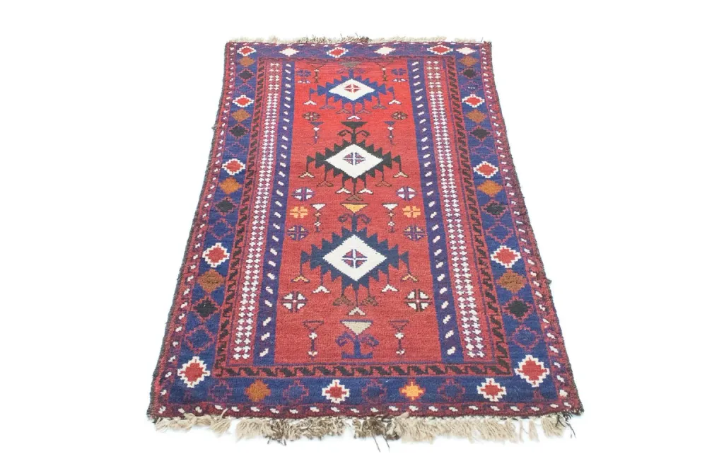 Balutsj-teppe - 128 x 77 cm - rød