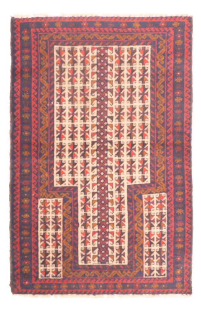 Balutsj-teppe - 128 x 82 cm - flerfarget