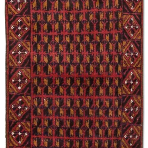 Balutsj-teppe - 129 x 77 cm - rød