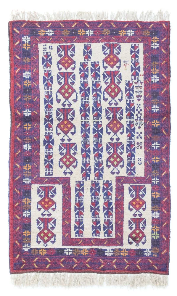 Balutsj-teppe - 129 x 77 cm - beige
