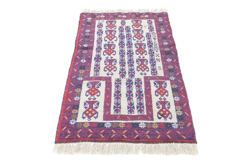 Balutsj-teppe - 129 x 77 cm - beige