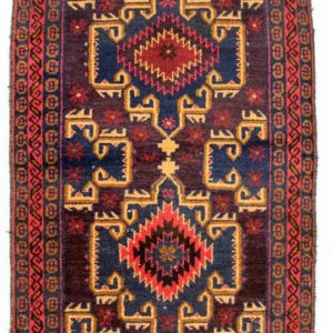 Balutsj-teppe - 129 x 77 cm - flerfarget