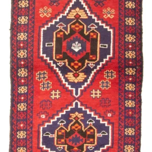 Balutsj-teppe - 130 x 79 cm - rød
