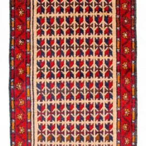 Balutsj-teppe - 130 x 77 cm - rød