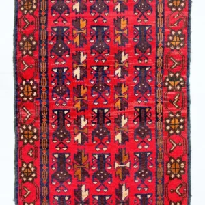 Balutsj-teppe - 130 x 74 cm - rød