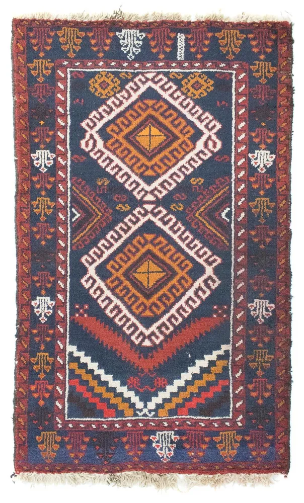 Balutsj-teppe - 130 x 76 cm - blå