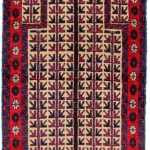 Balutsj-teppe - 130 x 75 cm - beige