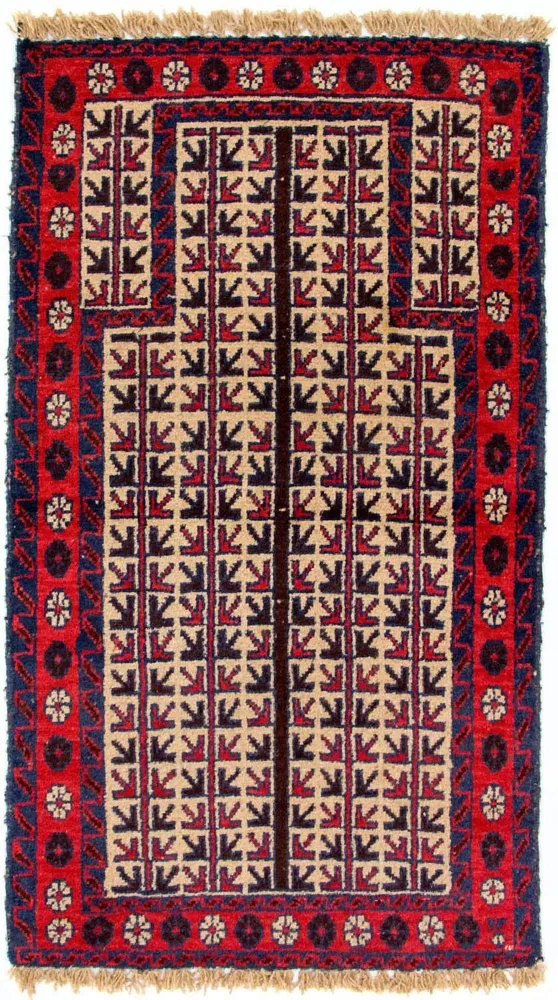 Balutsj-teppe - 130 x 75 cm - beige