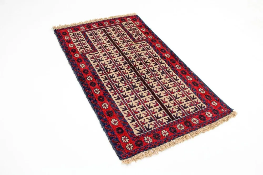 Balutsj-teppe - 130 x 75 cm - beige