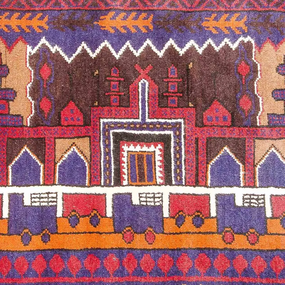 Balutsj-teppe - 130 x 83 cm - flerfarget
