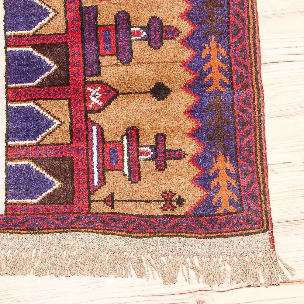 Balutsj-teppe - 130 x 83 cm - flerfarget
