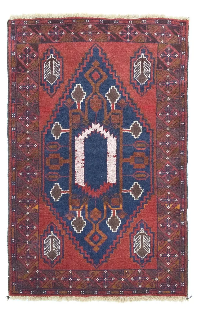 Balutsj-teppe - 131 x 82 cm - blå
