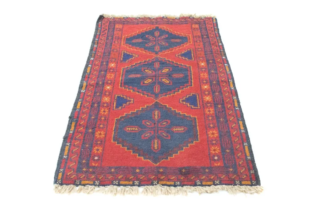 Balutsj-teppe - 131 x 78 cm - rød