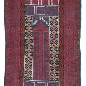 Balutsj-teppe - 131 x 85 cm - rød