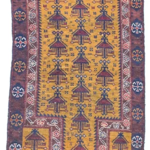 Balutsj-teppe - 131 x 74 cm - gul
