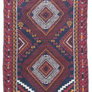 Balutsj-teppe - 132 x 76 cm - blå