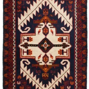 Balutsj-teppe - 132 x 84 cm - blå