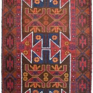 Balutsj-teppe - 133 x 79 cm - rød