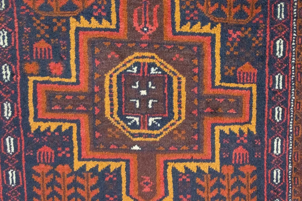 Balutsj-teppe - 133 x 82 cm - blå