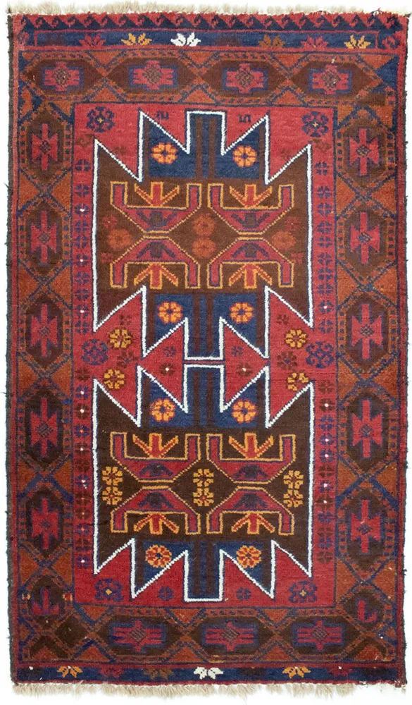 Balutsj-teppe - 133 x 79 cm - rød