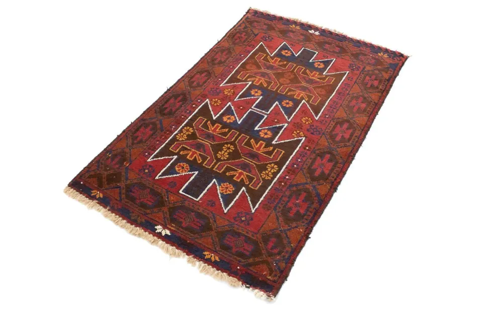 Balutsj-teppe - 133 x 79 cm - rød