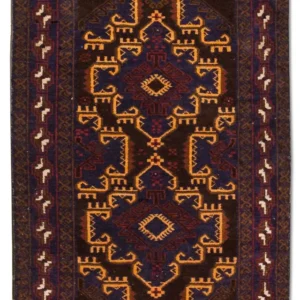 Balutsj-teppe - 133 x 81 cm - blå