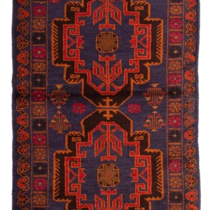 Balutsj-teppe - 133 x 76 cm - mørkeblå