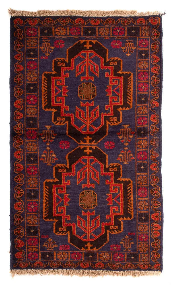 Balutsj-teppe - 133 x 76 cm - mørkeblå