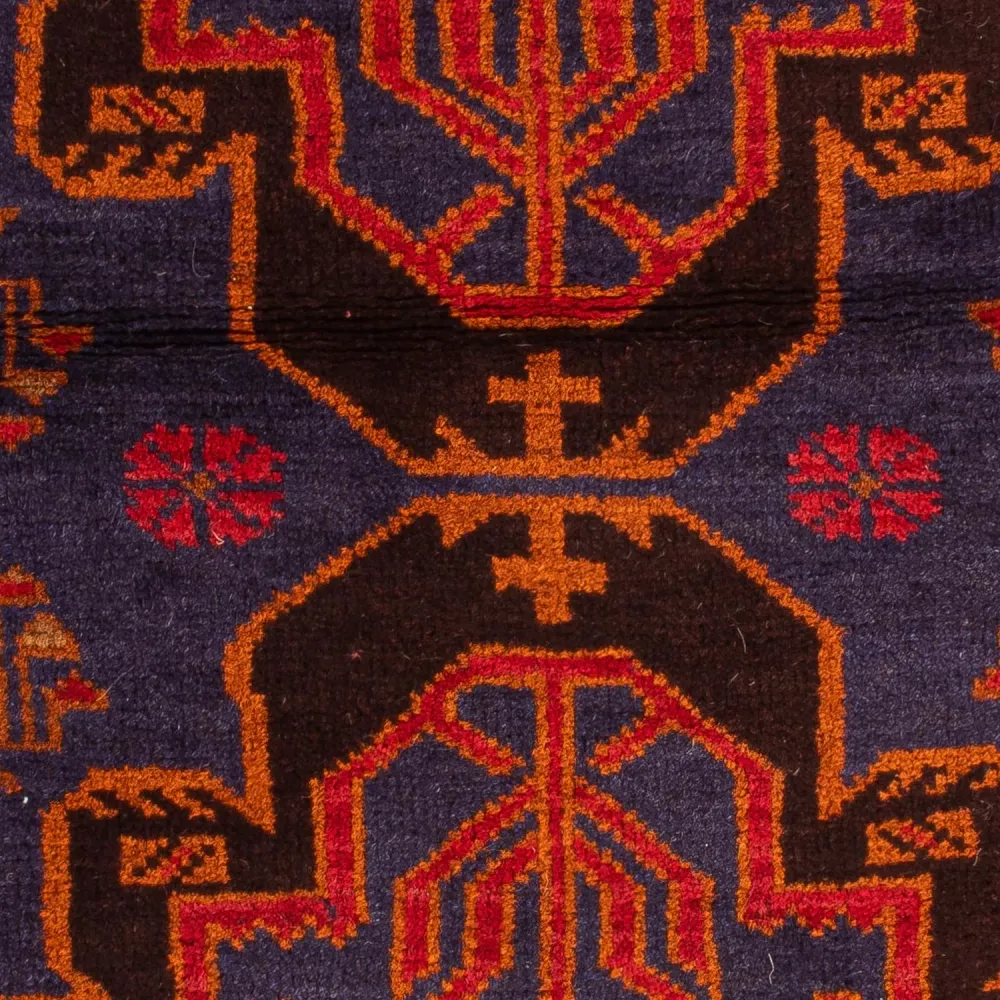 Balutsj-teppe - 133 x 76 cm - mørkeblå