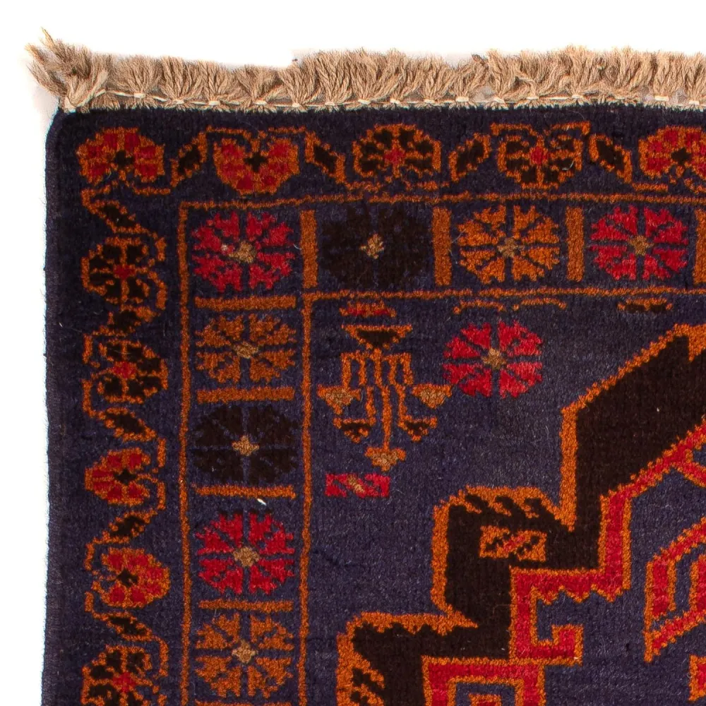 Balutsj-teppe - 133 x 76 cm - mørkeblå