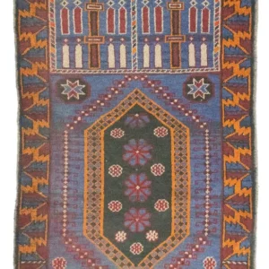 Balutsj-teppe - 134 x 81 cm - blå