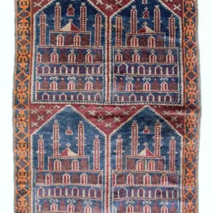 Balutsj-teppe - 135 x 104 cm - flerfarget