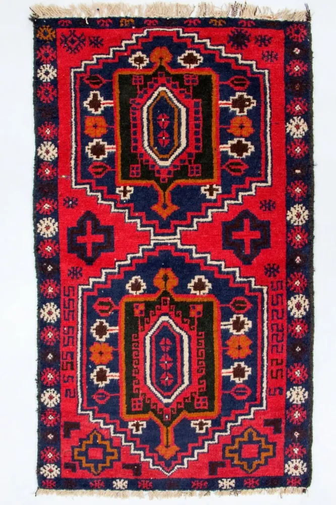 Balutsj-teppe - 135 x 78 cm - rød