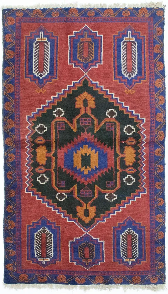 Balutsj-teppe - 135 x 81 cm - blå