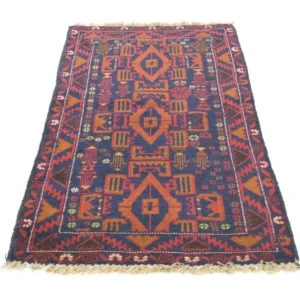Balutsj-teppe - 135 x 81 cm - blå