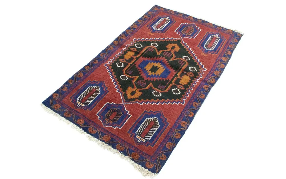 Balutsj-teppe - 135 x 81 cm - blå