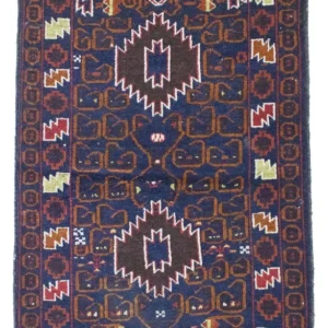 Balutsj-teppe - 136 x 76 cm - blå