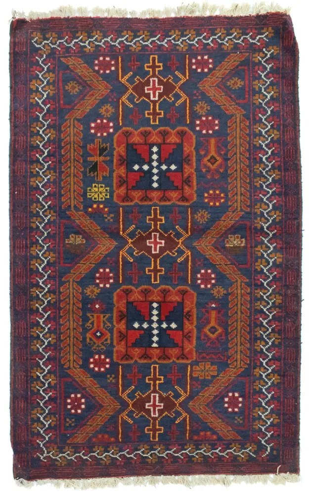 Balutsj-teppe - 138 x 84 cm - blå