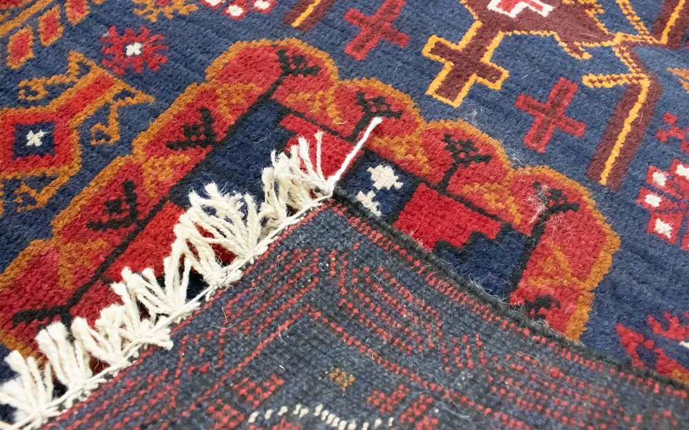 Balutsj-teppe - 138 x 84 cm - blå