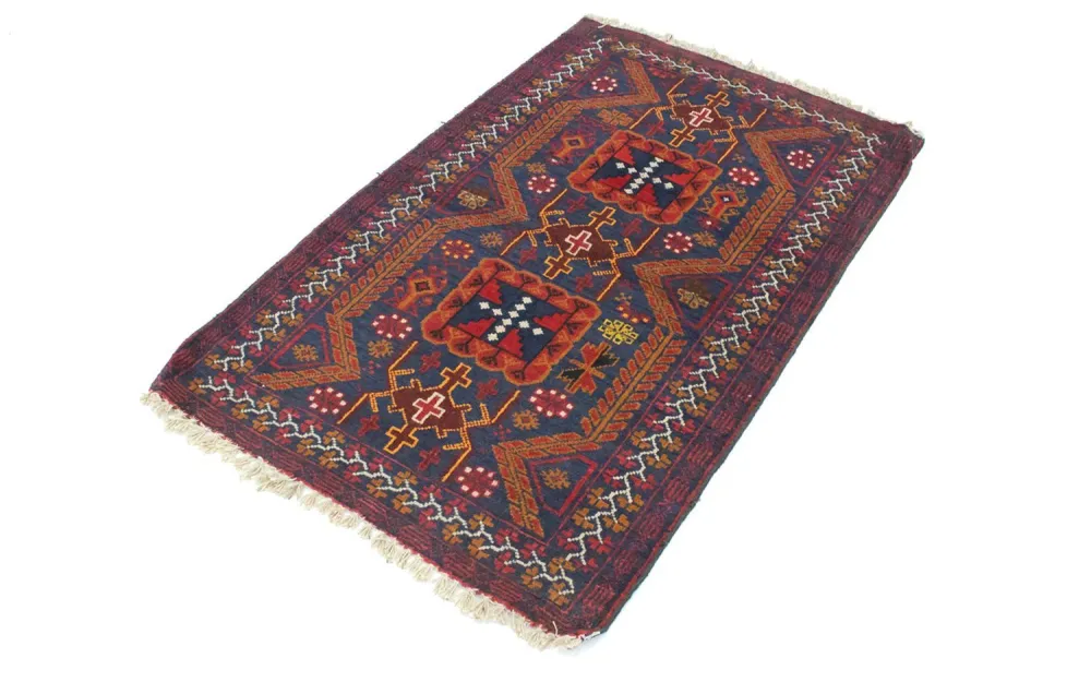 Balutsj-teppe - 138 x 84 cm - blå