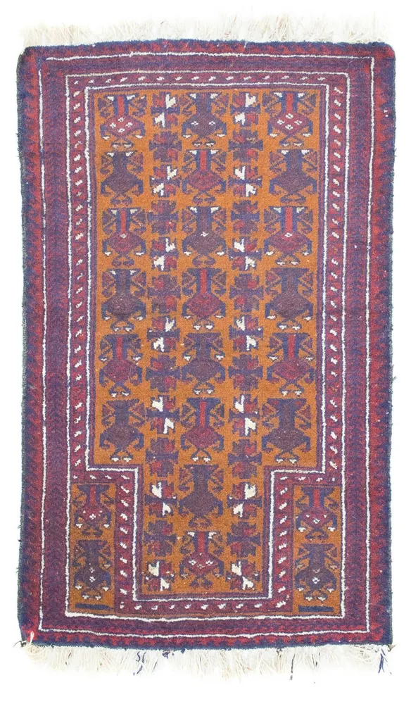 Balutsj-teppe - 138 x 85 cm - oransje