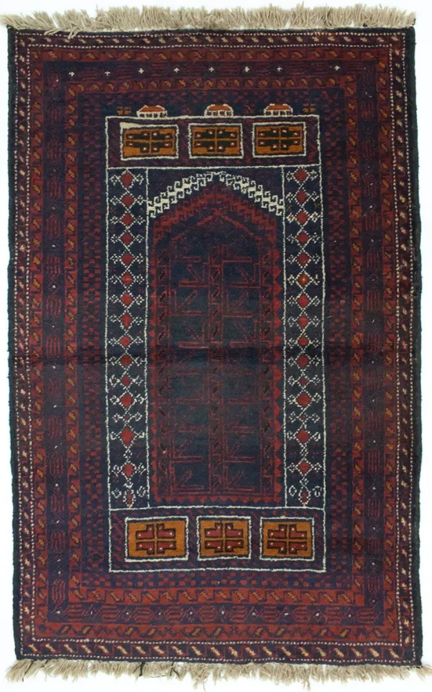 Balutsj-teppe - 139 x 84 cm - flerfarget