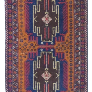 Balutsj-teppe - 139 x 80 cm - oransje