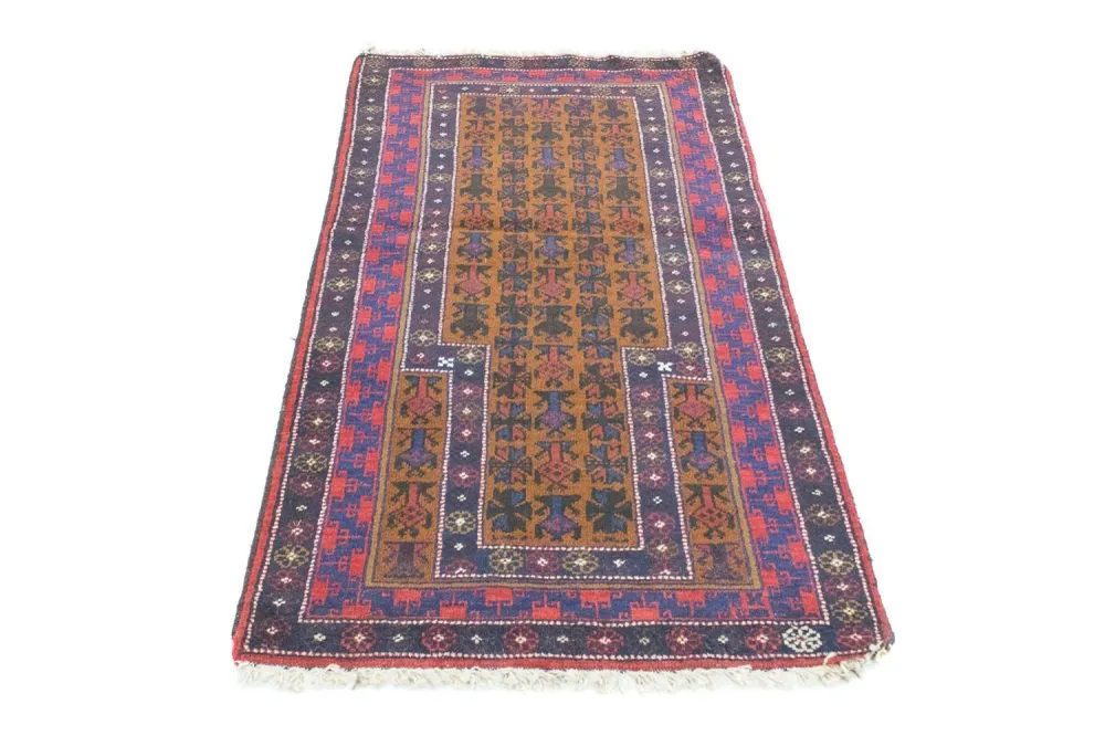 Balutsj-teppe - 140 x 76 cm - blå